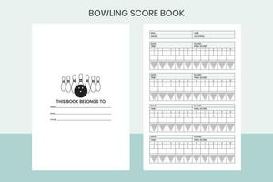 Bowling Score Book Free Template vector