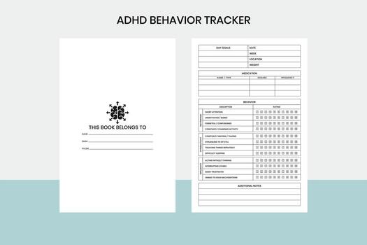 ADHD Behavior Tracker Free Template vector