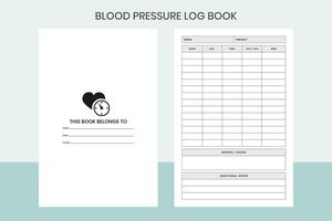 Blood Pressure Log Book Free Template vector