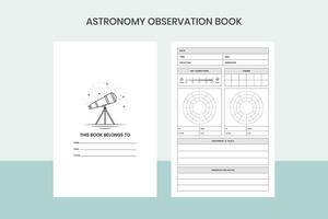 Astronomy Observation Book Free Template vector