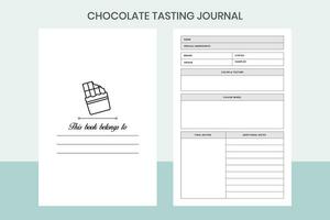 Chocolate Tasting Journal Free Template vector