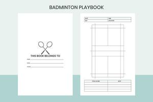 Badminton Playbook Free Template vector