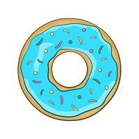 Blue donut with sprinkles vector