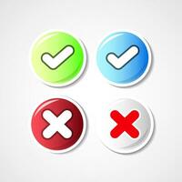 Buttons ok cancel 3d vector illustration for web icon design