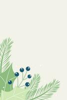 vertical background with  branches and berries vector