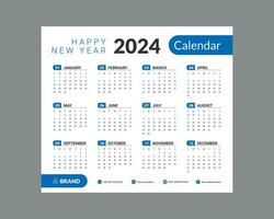 Calendar 2024, Calendar 2025, 2030 week start Monday corporate set design template vector file. Ready to Print and Fully Editable.