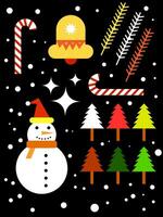 christmas flat illustration for background, banner, poster, template, design, website, element, etc vector