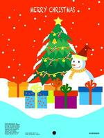 christmas flat illustration for background, banner, poster, template, design, website, element, etc vector