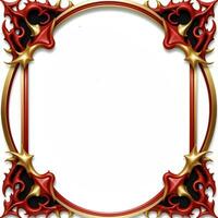 AI generated Red and Gold Dragon Border Frame Ai Illustration photo