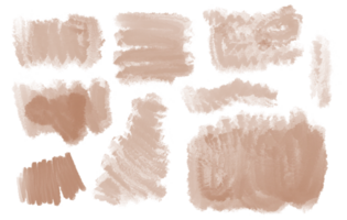 abstrait brosse accident vasculaire cérébral formes ensemble main tiré numérique aquarelle illustration, Couper en dehors Facile informe formes minimaliste image, isolé conception élément png