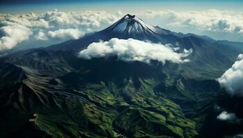 ai generado brillante hoguera entra en erupción, derritiendo acero en naturaleza ardiente infierno generado por ai foto