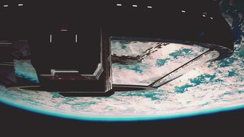 Cargo spaceship on orbit of planet Earth photo
