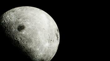 el Luna es claramente visible en el claro negro noche cielo foto