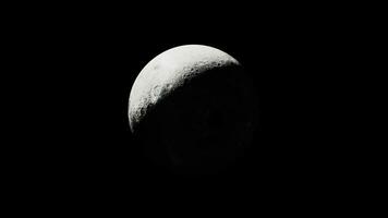perspectiva de el iluminado por el sol sección de el Luna visto desde lejos foto