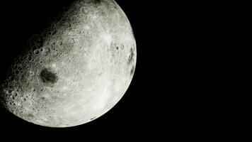 view of the partially sunlit moon from space photo