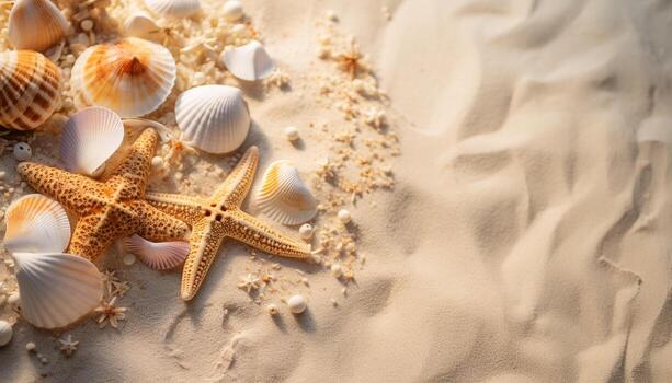 ai generado tropical línea costera, azul agua, palma arboles verano vacaciones paraíso generado por ai foto