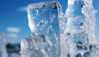 ai generado transparente hielo cristal refleja el belleza de naturaleza frío temperatura generado por ai foto