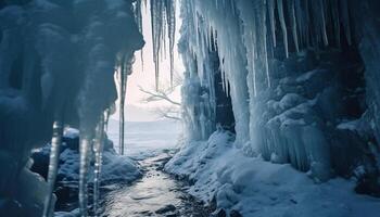 ai generado resumen azul hielo cristal refleja naturaleza congelado frescura generado por ai foto