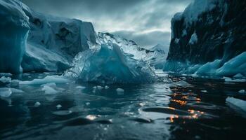 ai generado resumen azul hielo cristal refleja naturaleza congelado frescura generado por ai foto