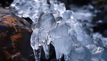 ai generado resumen azul hielo cristal refleja naturaleza congelado frescura generado por ai foto