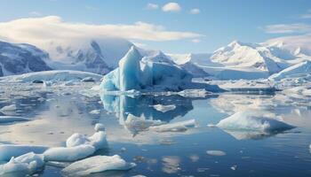 ai generado resumen azul hielo cristal refleja naturaleza congelado frescura generado por ai foto