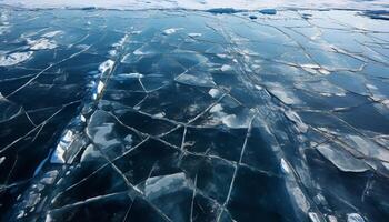 AI generated Refreshing drink ice cube melting in glass of cold water generated by AI photo