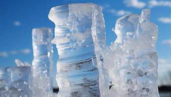 ai generado refrescante bebida hielo cubo derritiendo en vaso de frío agua generado por ai foto