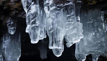 ai generado refrescante bebida hielo cubo derritiendo en vaso de frío agua generado por ai foto