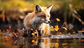 ai generado naturaleza belleza reflejado en el tranquilo, vibrante agua superficie generado por ai foto