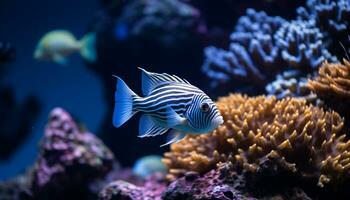 AI generated Underwater beauty fish, reef, nature, animal, water, tropical climate generated by AI photo