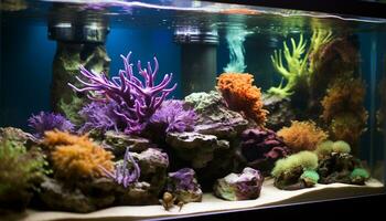 ai generado submarino belleza pez, arrecife, naturaleza, animal, agua, tropical clima generado por ai foto