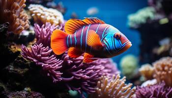 AI generated Underwater beauty fish, reef, nature, animal, water, tropical climate generated by AI photo