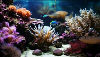 AI generated Underwater beauty fish, reef, nature, animal, water, tropical climate generated by AI photo