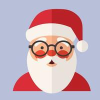 Vector illustration of a laughing santa claus with glasses and a beard