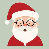 dibujos animados Papa Noel claus con lentes en aislado antecedentes vector