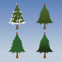 Christmas trees collection vector illustration