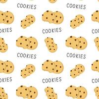 Seamless pattern of a biscuits with a bite in doodle style. Perfect for textile and fabric. vector