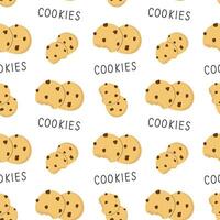 Seamless pattern of a biscuits with a bite in doodle style. Perfect for textile and fabric. vector