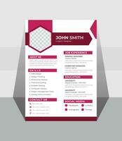 Excellent CV template design with letterhead and cover letter vector