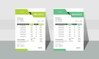 Template for a minimalist style invoice. Accounting for business invoices in bill form vector