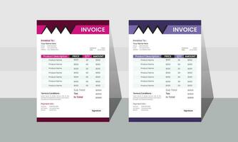 invoice template in two colors. vector