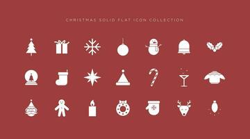 Christmas Symbol Icon Collection in Flat Solid Style vector