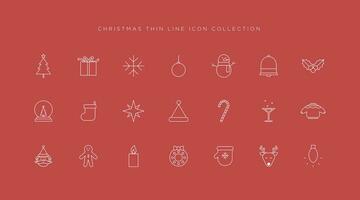 Christmas Symbol Icon Collection in Thin Line vector