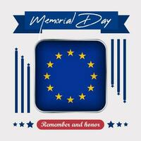 European Union Memorial Day Vector Illustration