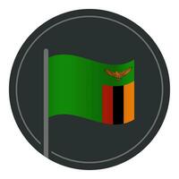 resumen Zambia bandera plano icono en circulo aislado en blanco antecedentes vector
