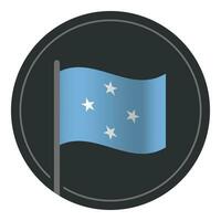 resumen micronesia bandera plano icono en circulo aislado en blanco antecedentes vector