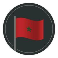 Abstract Morocco Flag Flat Icon in Circle Isolated on White Background vector