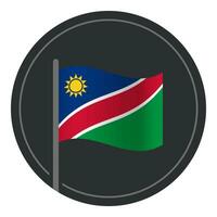 resumen Namibia bandera plano icono en circulo aislado en blanco antecedentes vector