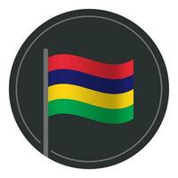 resumen Mauricio bandera plano icono en circulo aislado en blanco antecedentes vector