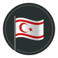 Abstract Northern Cyprus Flag Flat Icon in Circle Isolated on White Background vector